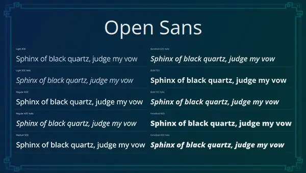 open sans font