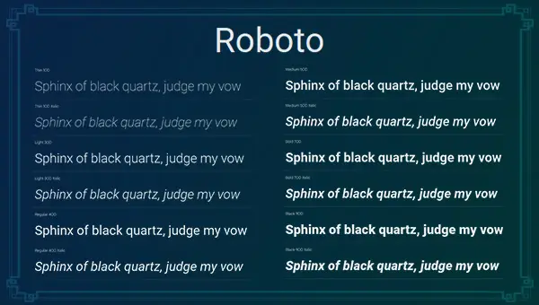 roboto font