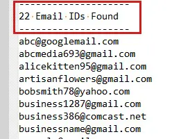 count extracted email ids