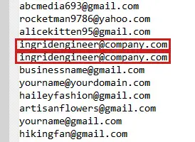 remove duplicate email ids