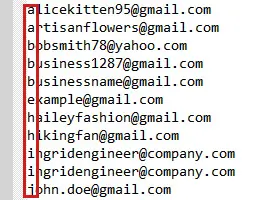 sort extracted email ids