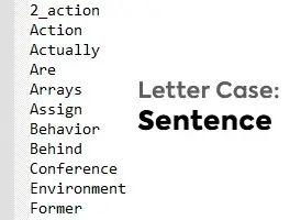 sort words tool sentence case
