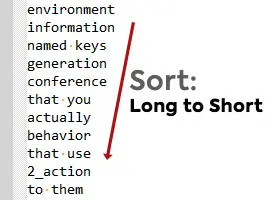 sort words tool sort by length