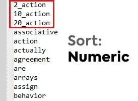 sort words tool sort by number