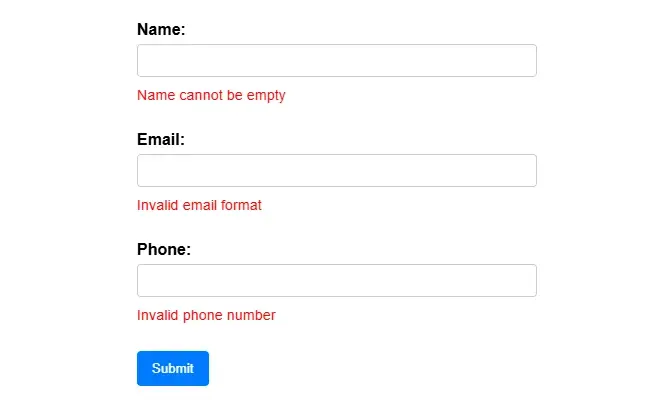 html contact form validation with jquery 2506082230424620